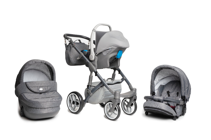 Baby Merc Faster 3 Travel System with car seat (grey)