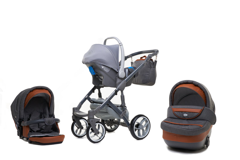 Baby Merc Faster 3 Travel System with car seat (charcoal)