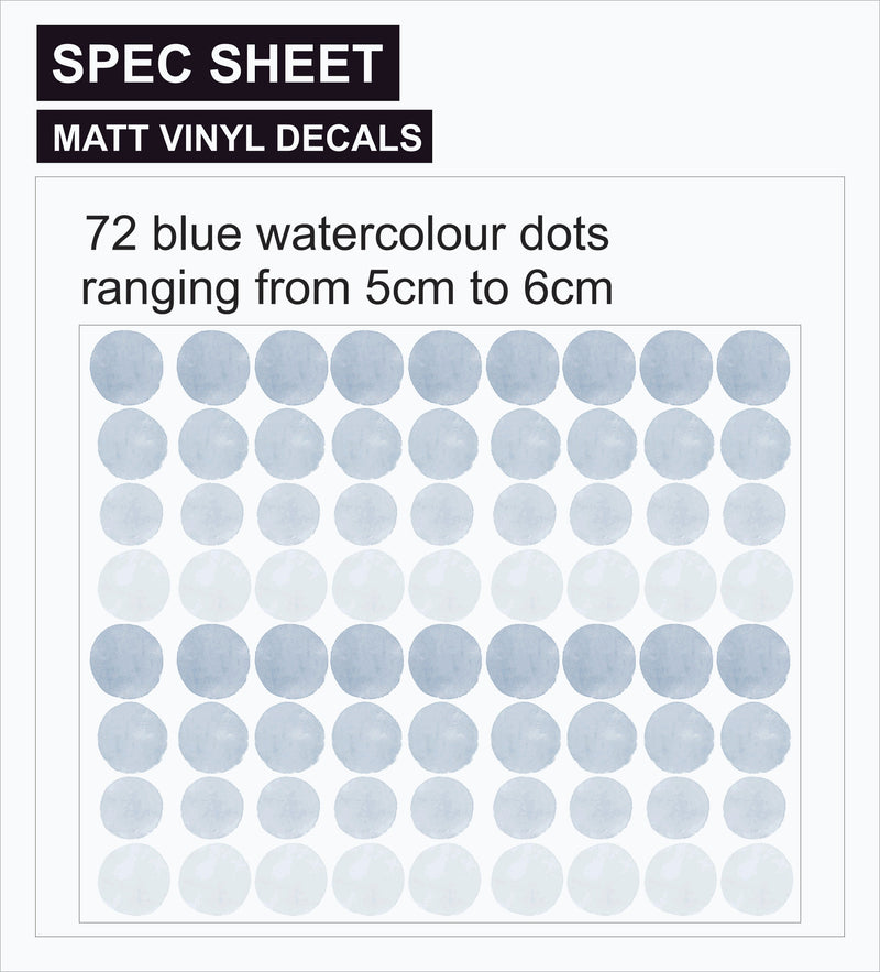 Blue Watercolour Dots