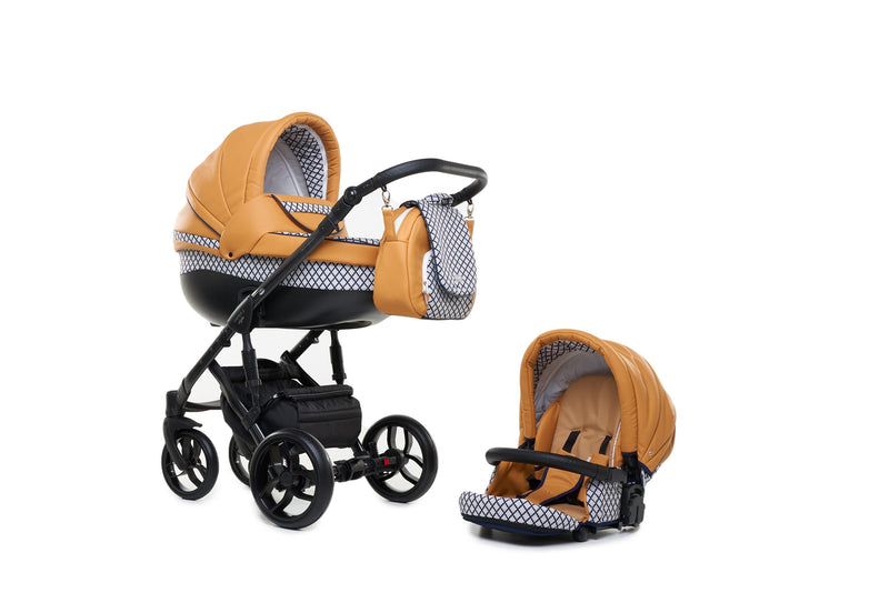 Baby Merc Faster 3 Stroller (2in1, mustard+black)