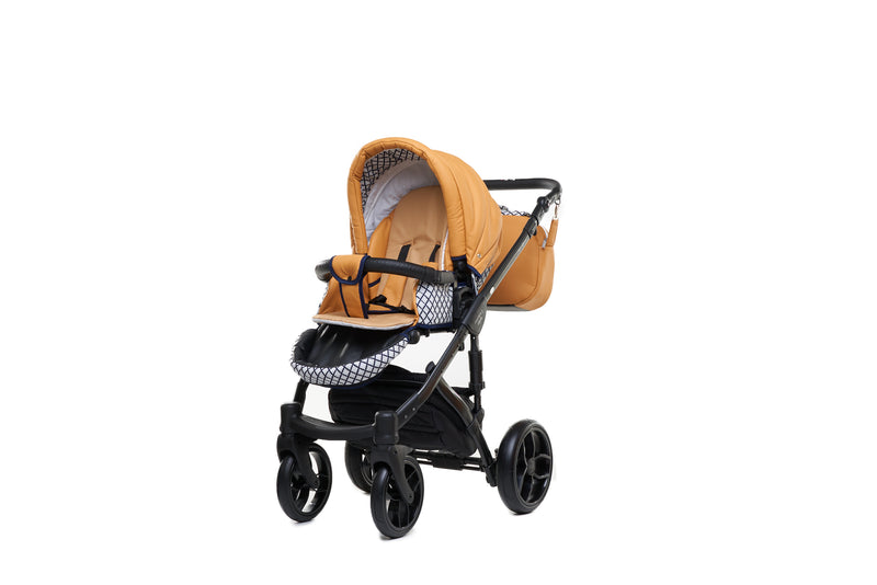 Baby Merc Faster 3 Travel System with stroller seat (mustard+black)