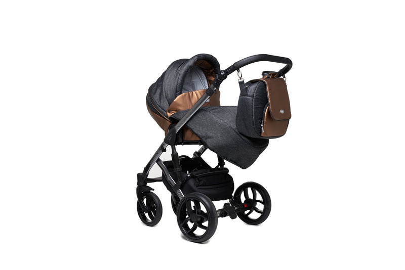 Baby Merc Faster 3 Limited Edition Stroller with stroller seat and foot cover (2in1, charcoal)