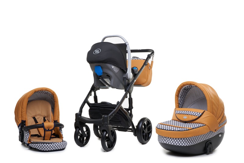Baby Merc Faster 3 Travel System with car seat (mustard+black)
